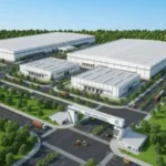 A wide, high-quality 4-lane national highway in Bihar, India (NH-22) with lush green fruit-bearing trees on both sides. A scenic 'Dada Ka Dalan' traditional rest stop with modern amenities. Clear blue sky, high-speed cars moving smoothly, and local farmers tending to roadside plantations. Professional architectural photography style, daylight, vibrant greenery."